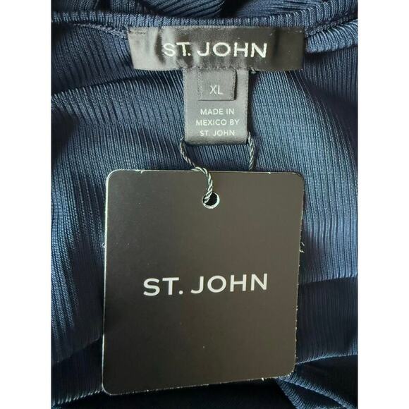NWT ST. JOHN Navy Stretch Viscose Rib Knit Tank Top Shirt Womens XL $225 - Picture 4 of 4